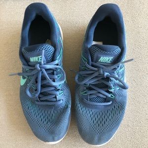 NIKE Size 8 Lunarglide Blue and Teal Sneakers